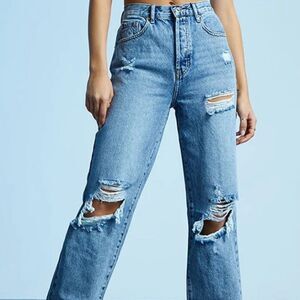 PACSUN JEANS FOR WOMEN THE “DAD JEAN” ARE EDGY & COOL IN MEDIUM BLUE SIZE 26 NWT
